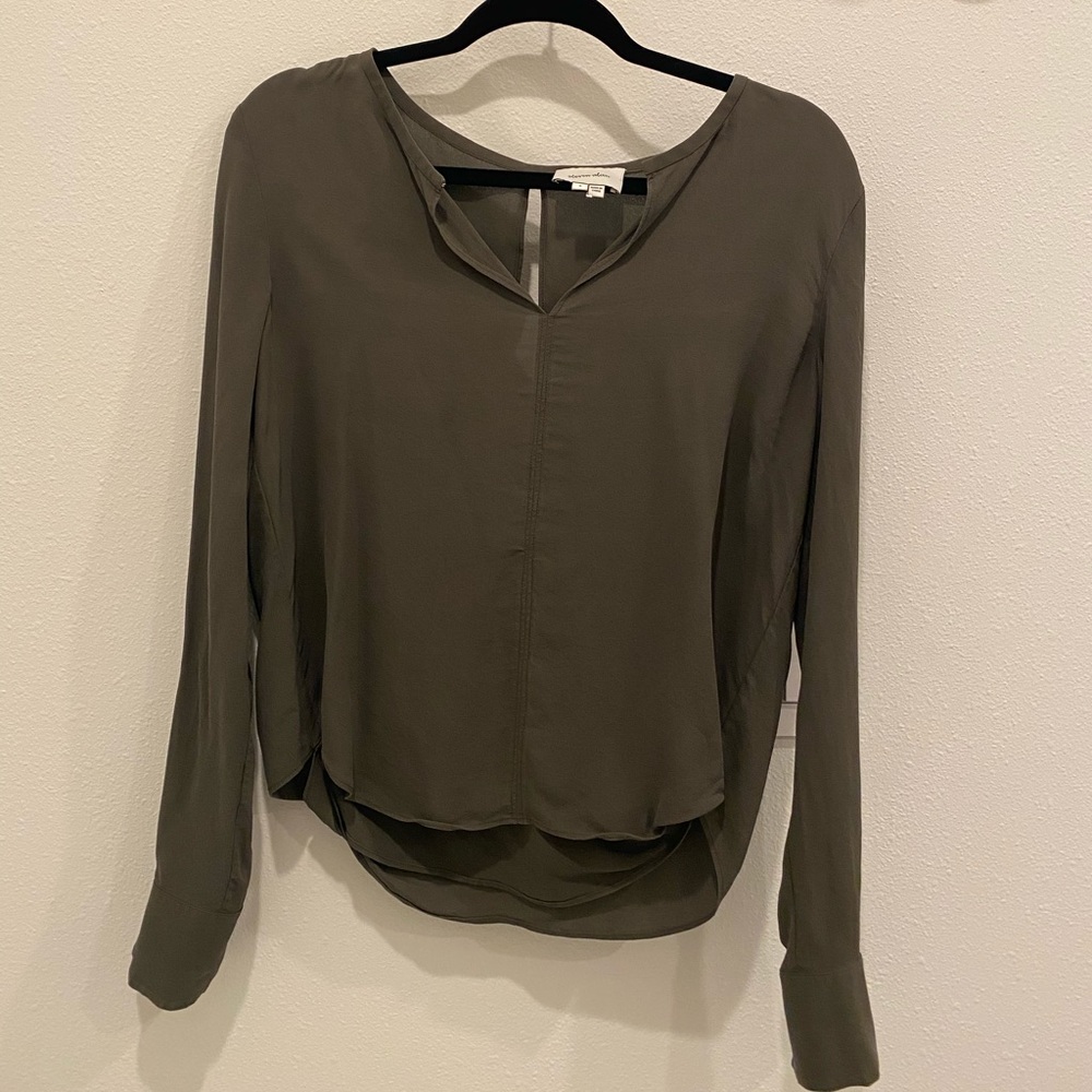 Steven Alan blouse with crossover/keyhole back
